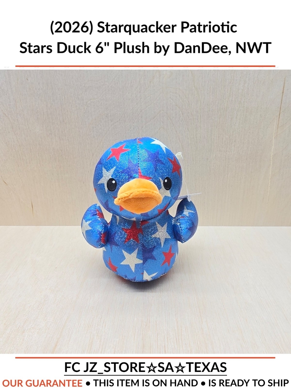 (2026) Starquacker Patriotic Stars Duck 6" Plush by DanDee, NWT